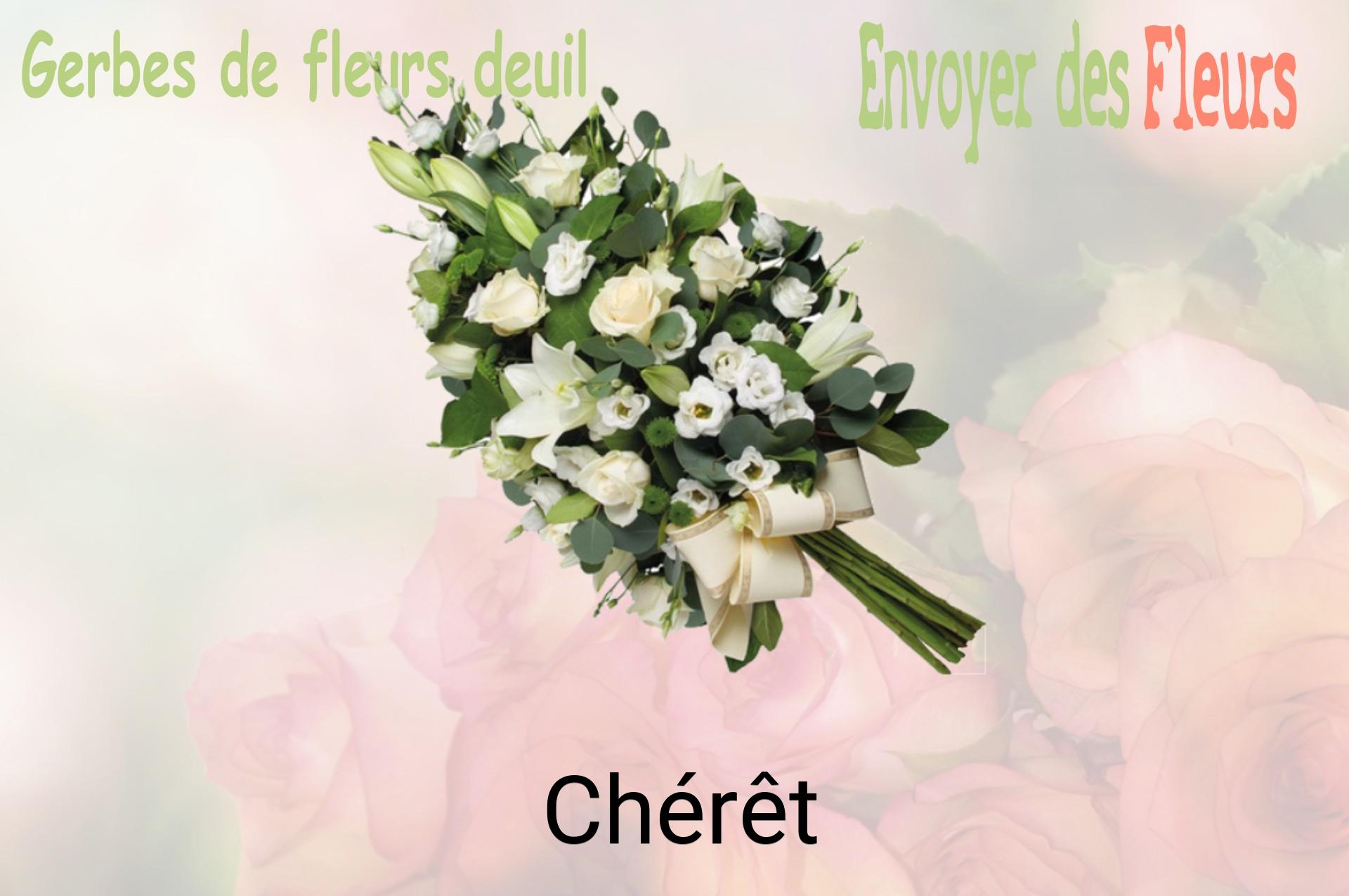 Gerbe de fleurs de deuil livrée à Chérêt